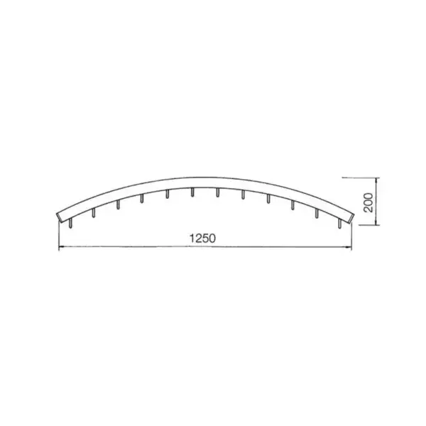 Veilige Betaling Aluminium vleesbaar gebogen boven - 1250mm