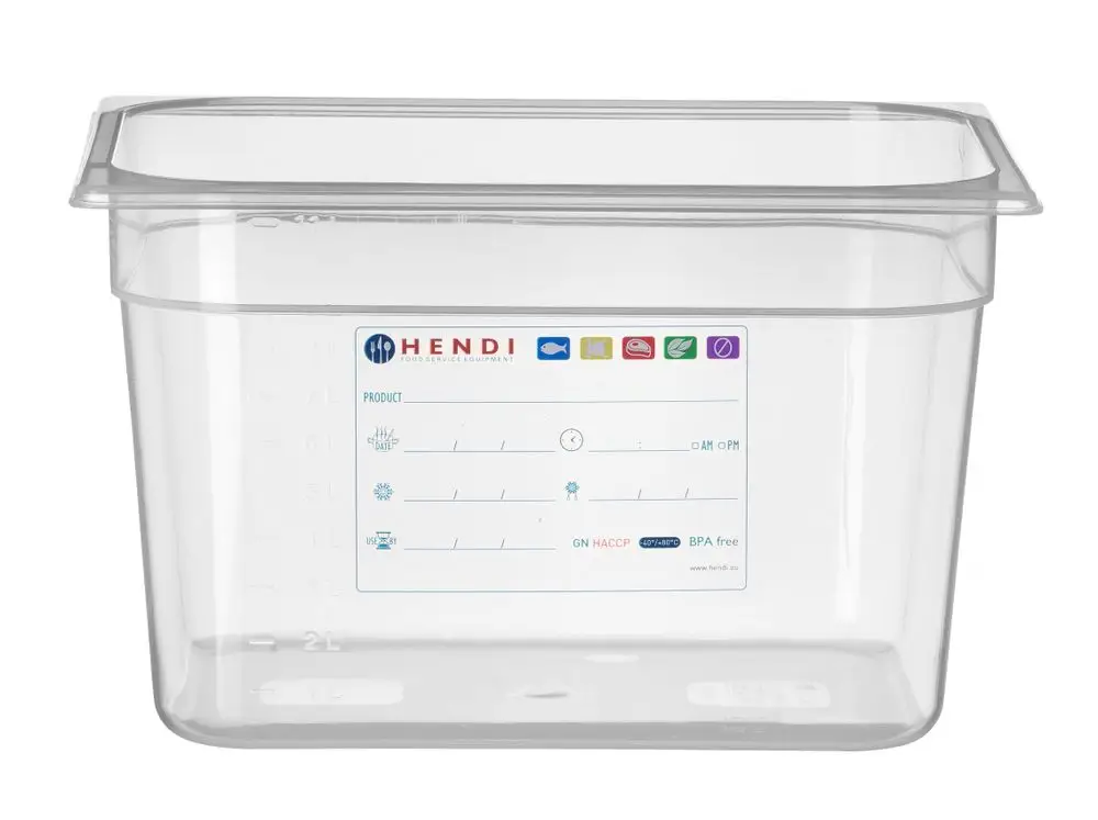 Speciale Aanbieding Container GN 1/2, Hendi, GN 1/2, 12,5L, Transparant, 325x265x(h)200mm