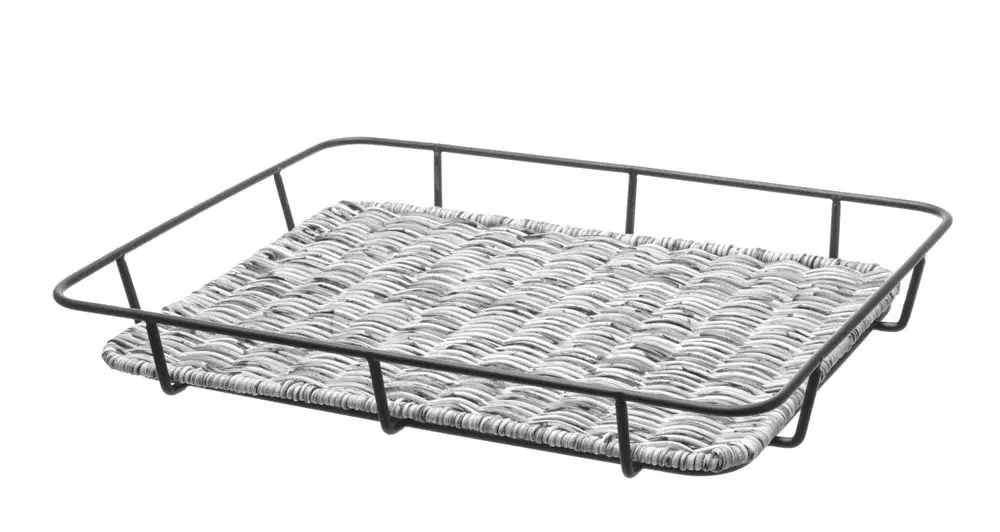Must-Have Broodmand Met Roestvast Stalen Rand, Hendi, Lichtgrijs, 400x300x(h)50mm