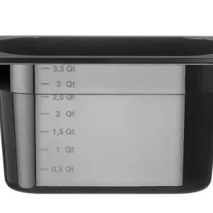 Veilige Betaling Container GN 1/4 Zwart Polycarbonaat, Hendi, Profi Line, GN 1/4, 4L, Zwart, 265x162x(h)150mm