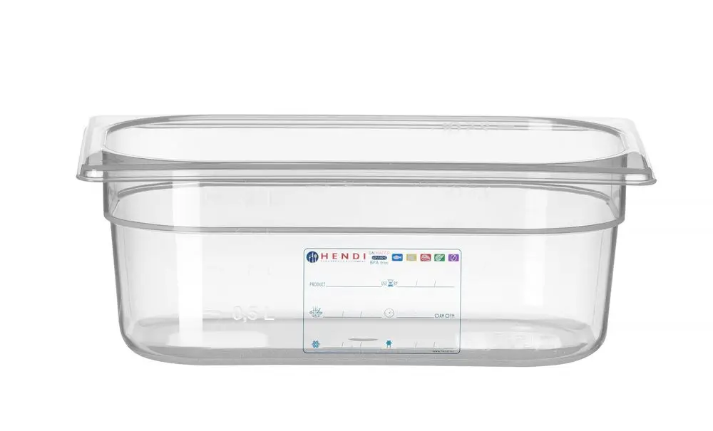 Bestel Nu Container GN 1/4, Hendi, GN 1/4, 2,8L, Transparant, 265x162x(h)100mm