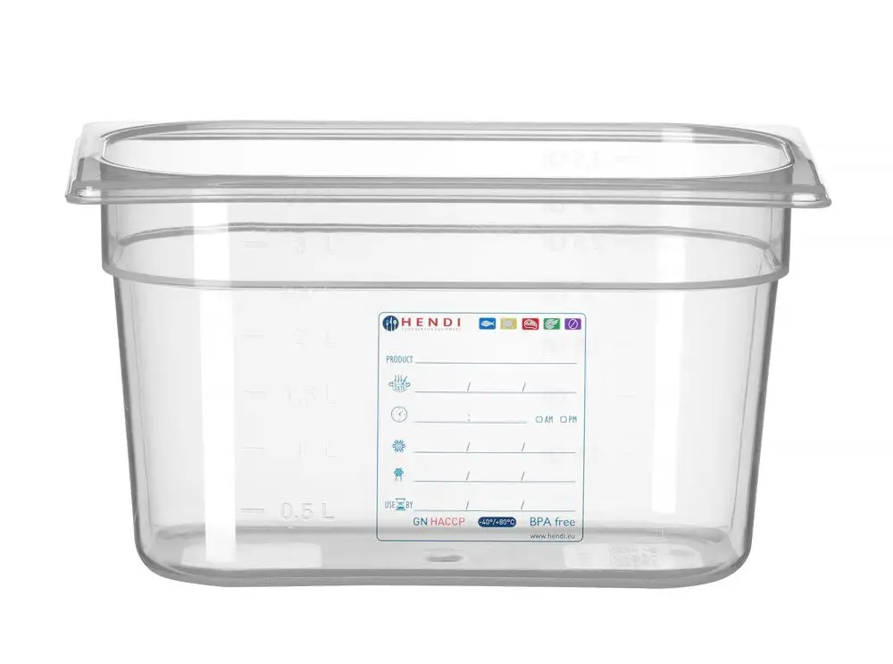 Container GN 1/4, Hendi, GN 1/4, 4L, Transparant, 265x162x(h)150mm Laatste Kans
