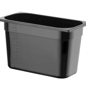Beperkte Voorraad Container GN 1/3 Zwart Polycarbonaat, Hendi, Profi Line, GN 1/3, 7,8L, Zwart, 325x176x(h)200mm