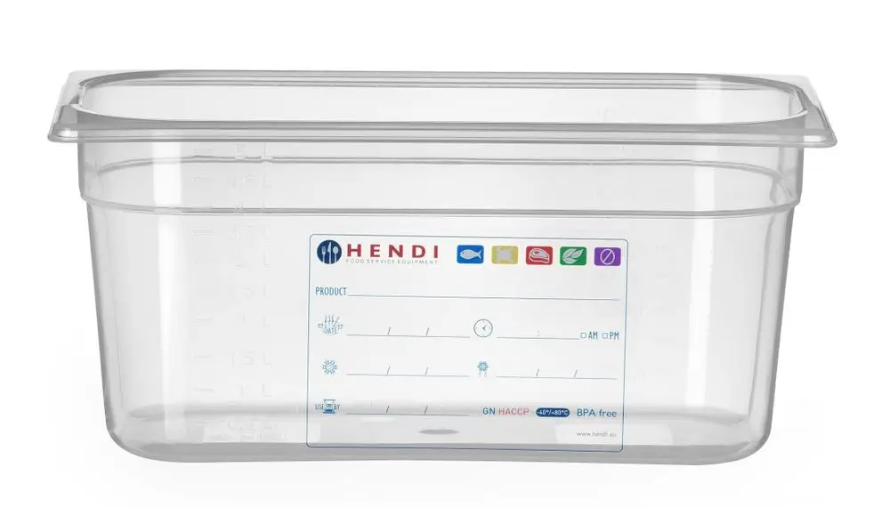 Container GN 1/3, Hendi, GN 1/3, 5,7L, Transparant, 325x176x(h)150mm Exclusieve Aanbieding