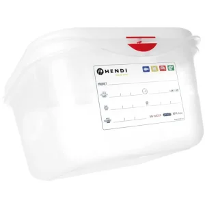 Container GN 1/6 polypropyleen, HENDI, GN 1/6, 1,1L, Transparant, 176x162x(H)65mm Direct Beschikbaar