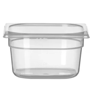 Weekendaanbieding Container GN 1/6 Polypropyleen, Hendi, Profi Line, GN 1/6, 1,6L, Transparant, 176x162x(h)100mm
