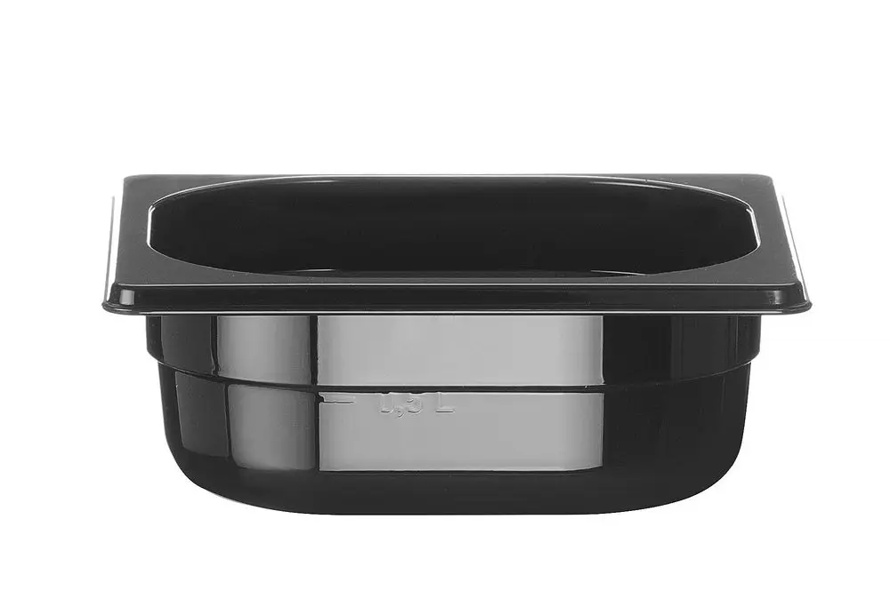 Seizoensaanbieding Container GN 1/6 Zwart Polycarbonaat, Hendi, Profi Line, GN 1/6, 1L, Zwart, 176x162x(h)65mm