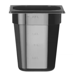 Favoriet Container GN 1/6 Zwart Polycarbonaat, Hendi, Profi Line, GN 1/6, 3,4L, Zwart, 176x162x(h)200mm