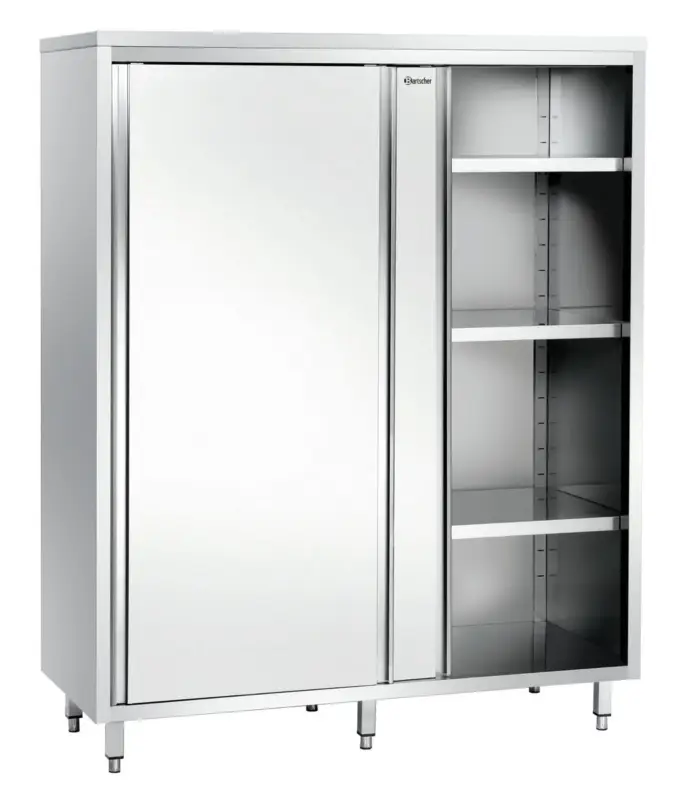 Koop Online Bartscher Servieskast | RVS | 2 schuifdeuren | 3 Verstelbare Schappen | 1200x600x2000mm