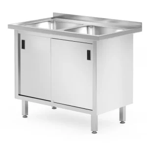 Dubbele Spoeltafel Met Kast | Gelast | Hendi | 1000x600x(h)850mm Speciale Aanbieding
