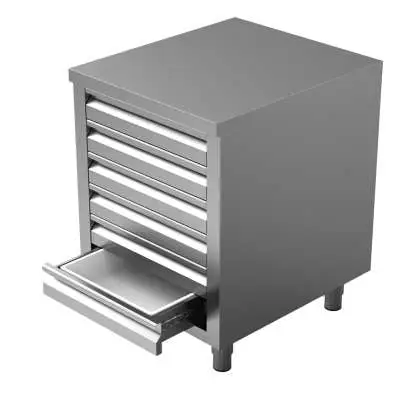 Pizzawerktafel | RVS | 6 Deegladen (EN 600×400) | 600x700x850mm Premium