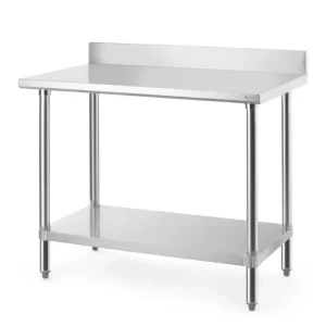 Laatste Versie RVS Werktafel met Spatrand | Hendi Budget Line | 1000x600x950mm