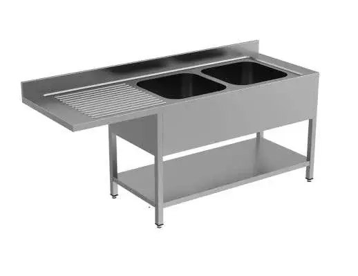 Unninox | 180x70x(h)85 Spoeltafel Met Vaatwasser Ruimte Links, Demontabel Weekendaanbieding
