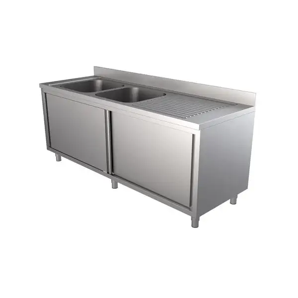 Beperkte Voorraad Unninox | 200x70x(h)85 Spoeltafel Met Schuifdeuren Links
