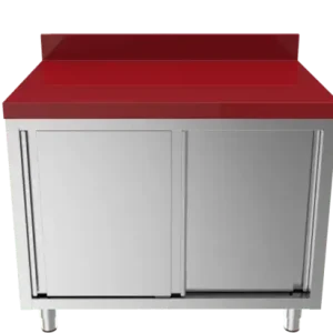 Goedkoop Unninox | Snijwerktafel Met Rand | RVS | Polyethyleen | Schuifdeuren | 1000x700x850mm