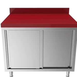 Veilige Betaling Unninox Snijwerktafel | RVS/polyethyleen | Schuifdeuren | Achter Rand | 2000x700x850/900mm