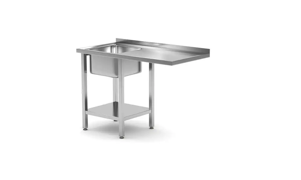 Spoeltafel Met Plank En Ruimte Voor Onderbouwvaatwasser, Hendi, Links, 1200x700x(h)850mm Seizoensaanbieding