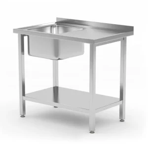 Spoeltafel Met Schap – Geschroefd, Hendi, Budget Line, Wasbak Links, 800x600x(h)850mm Fabrieksprijs