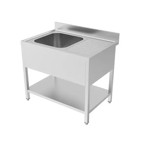 Unninox | 100x70x(h)85 | RVS Spoeltafel Met Spoelbak Links + Bodemschap, Demontabel Actieprijs
