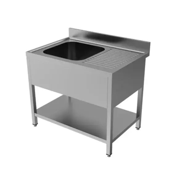Unninox | 120x70x(h)85 | RVS Spoeltafel Met Spoelbak Links + Bodemschap, Demontabel Must-Have