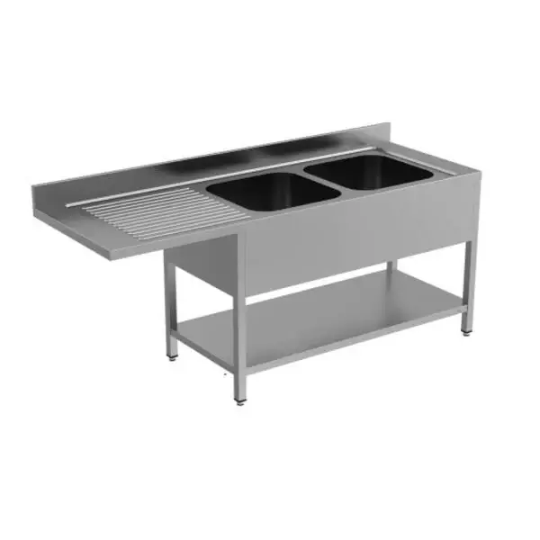 Korting Unninox | 120x70x(h)85 Spoeltafel Met Vaatwasser Ruimte Rechts, Demontabel