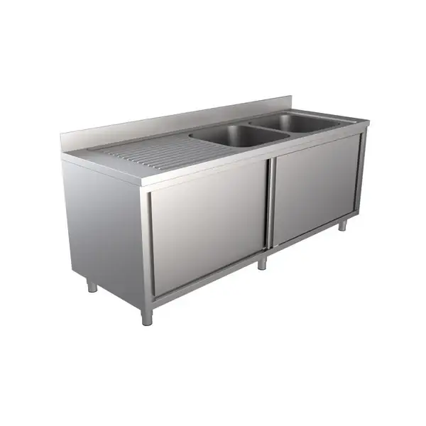 Unninox | 160x70x(h)85 Spoeltafel Met Schuifdeuren Rechts Finale Uitverkoop
