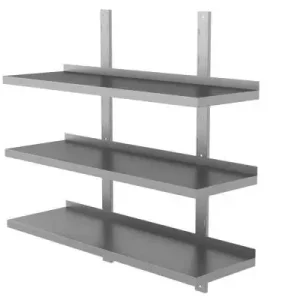 Unninox Wandschap | RVS | 3 Niveaus | Verstelbare Hoogte | 1800x300x1000mm Tijdelijk Beschikbaar