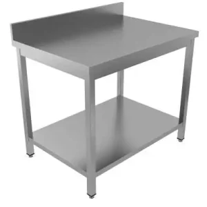 Unninox Werktafel | RVS | Bodemschap | Achter Rand | 800x700x850/900mm Finale Uitverkoop