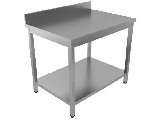 Unninox Werktafel | RVS | Bodemschap | Achter Rand | 800x700x850/900mm Finale Uitverkoop