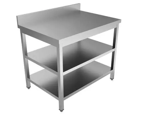 Unninox Werktafel | RVS | Tussen-/bodemschap | Achter Rand | 700x700x850/900mm Tijdelijk Beschikbaar
