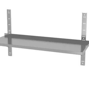 Verstelbare enkele wandplank met 2 beugels, HENDI, 3 st., 1200x300x(H)600mm Direct Verzonden
