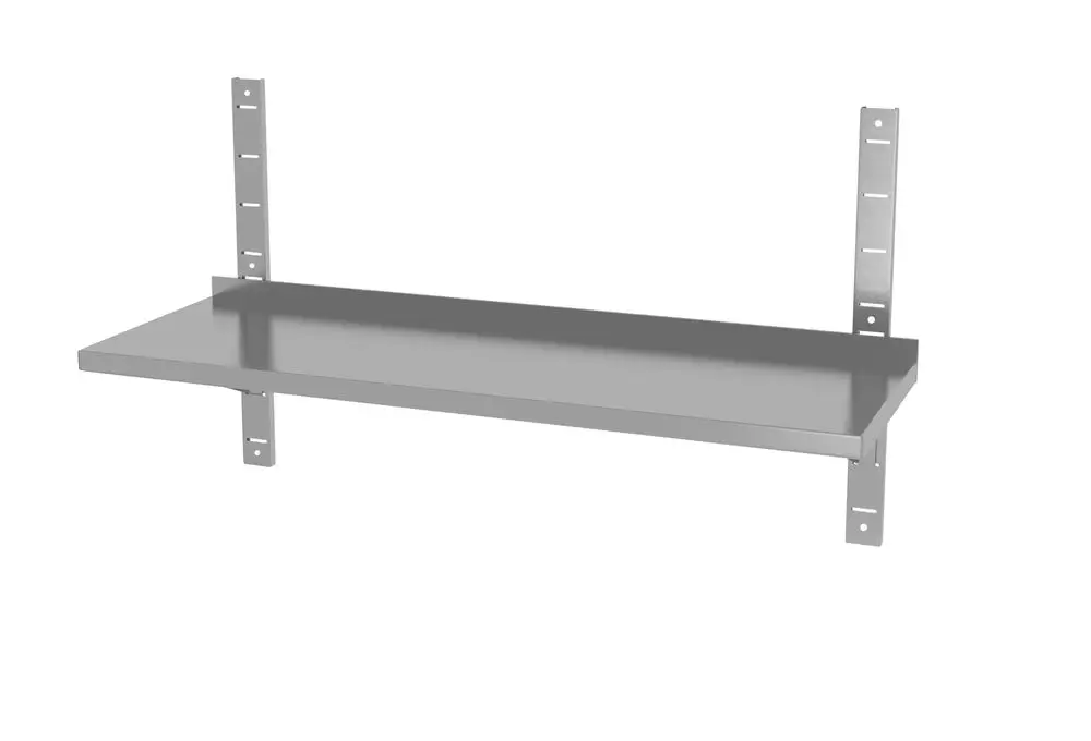 Verstelbare enkele wandplank met 2 beugels, HENDI, 3 st., 1200x300x(H)600mm Direct Verzonden