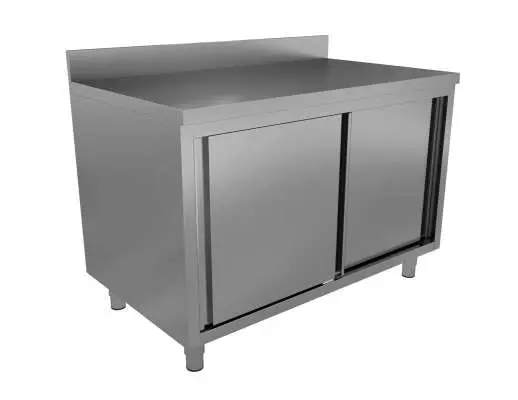 Aanbieding Unninox Werktafel | RVS | Schuifdeuren + Achter Rand | 1800x600x850/900mm