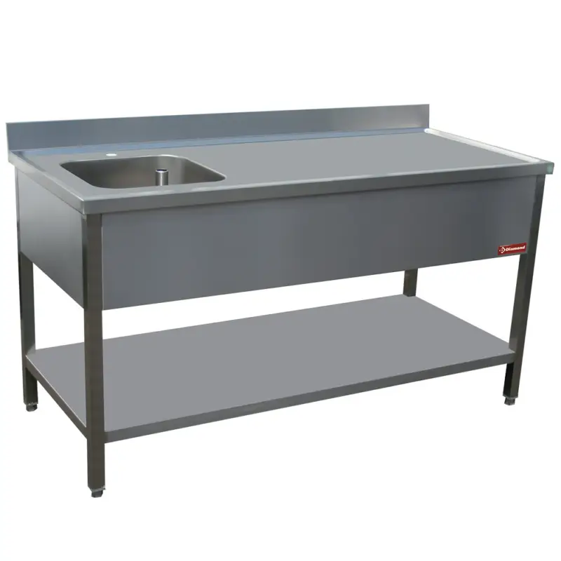 Diamond Cheftafel | 1 Kuip Links | Achter Rand | 1800x700x880/900mm Beperkt Aanbod