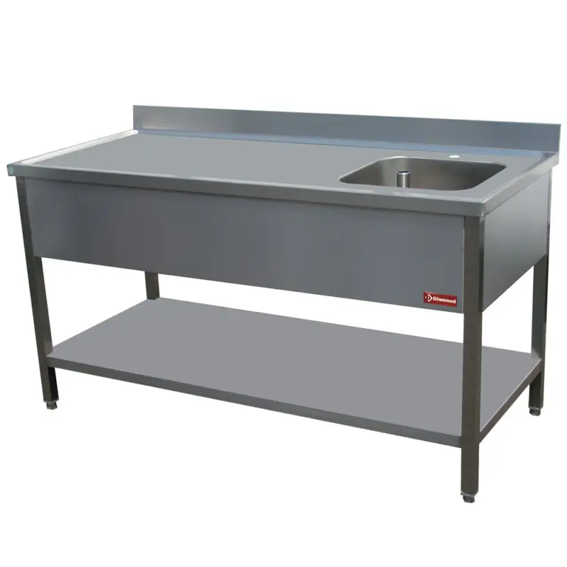 Gereduceerde Prijs Diamond Cheftafel | 1 Kuip Rechts | Achter Rand | 1400x700x880/900mm