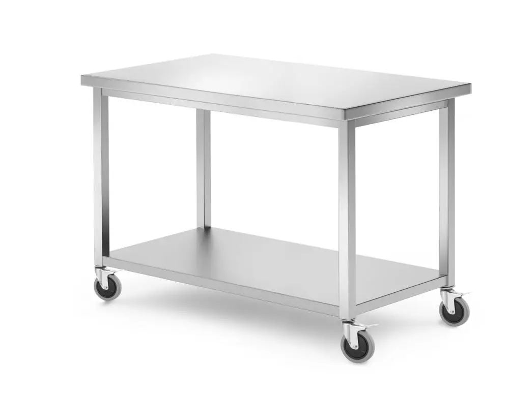 Seizoensaanbieding Werktafel Met Plank – Geschroefd, Diepte: 600 Mm., Hendi, Kitchen Line, 1200x600x(h)850mm