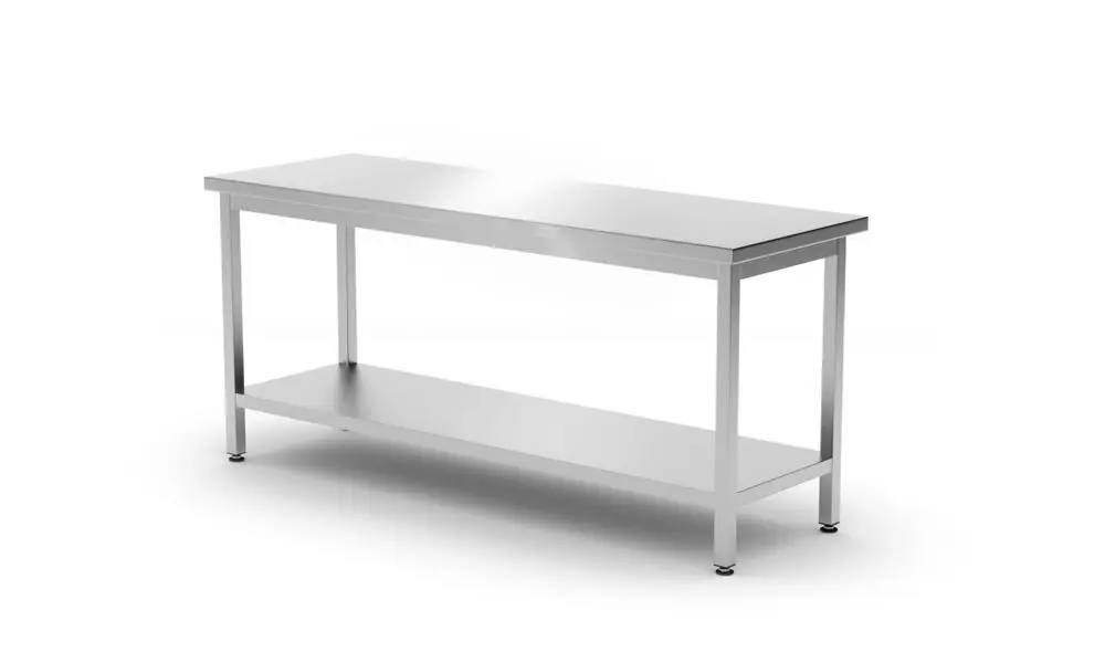 Uitverkoop Werktafel Zware Uitvoering Met Plank, 600 Mm Diep, Hendi, Kitchen Line, 1800x600x(h)850mm