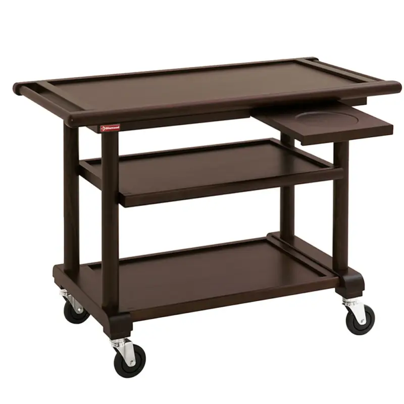 Serveerwagen, 3 Niveau’s Hout “wengé”, Dresseertablet Premium