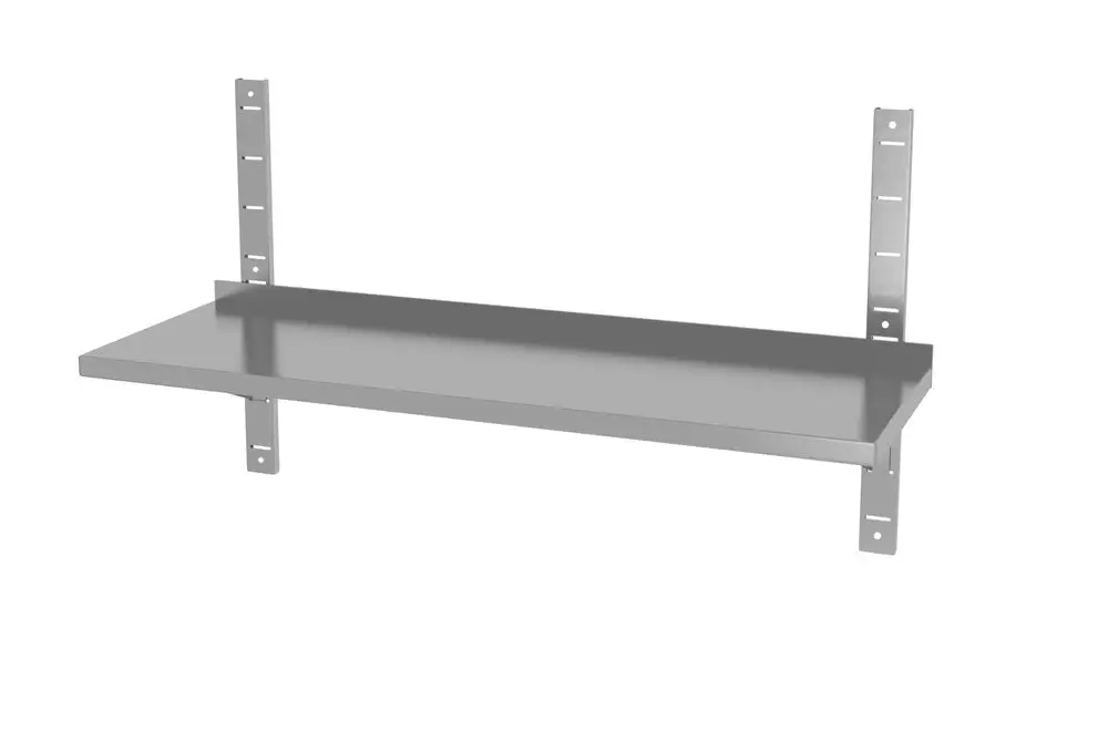 Gecertificeerd Wandplank verstelbaar, enkel, met 2 steunen, HENDI, 4 st., 1400x300x(H)600mm