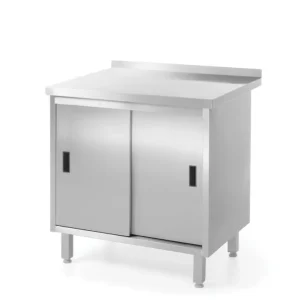 Op = Op Wandwerktafel Met Kast – Gelast, Hendi, Profi Line, 800x600x(h)850mm