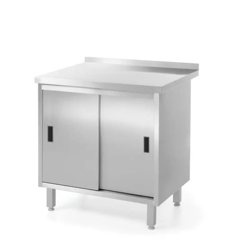 Op = Op Wandwerktafel Met Kast – Gelast, Hendi, Profi Line, 800x600x(h)850mm