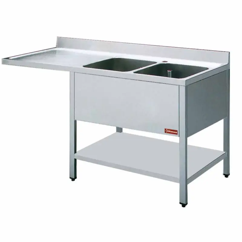 Spoeltafel Met 2 KuipenEn 1 Druipvlak Hoge Kwaliteit