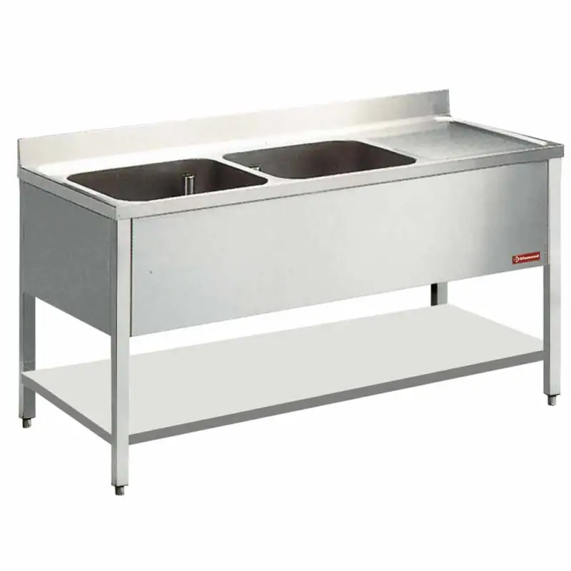 Spoeltafel Met 2 Kuipen En 1 Druipvlak Speciale Aanbieding