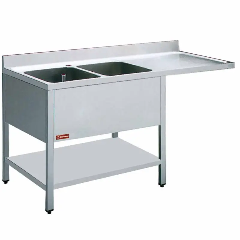 Spoeltafel Met 2 Kuipen En 1 Druipvlak Nieuw
