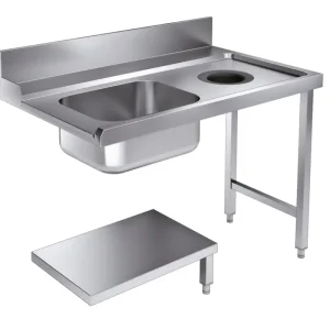 Premium Aanvoertafel Bodemschap Met Afvalgat 1200 Rechts Tbv 7280.0045-0046