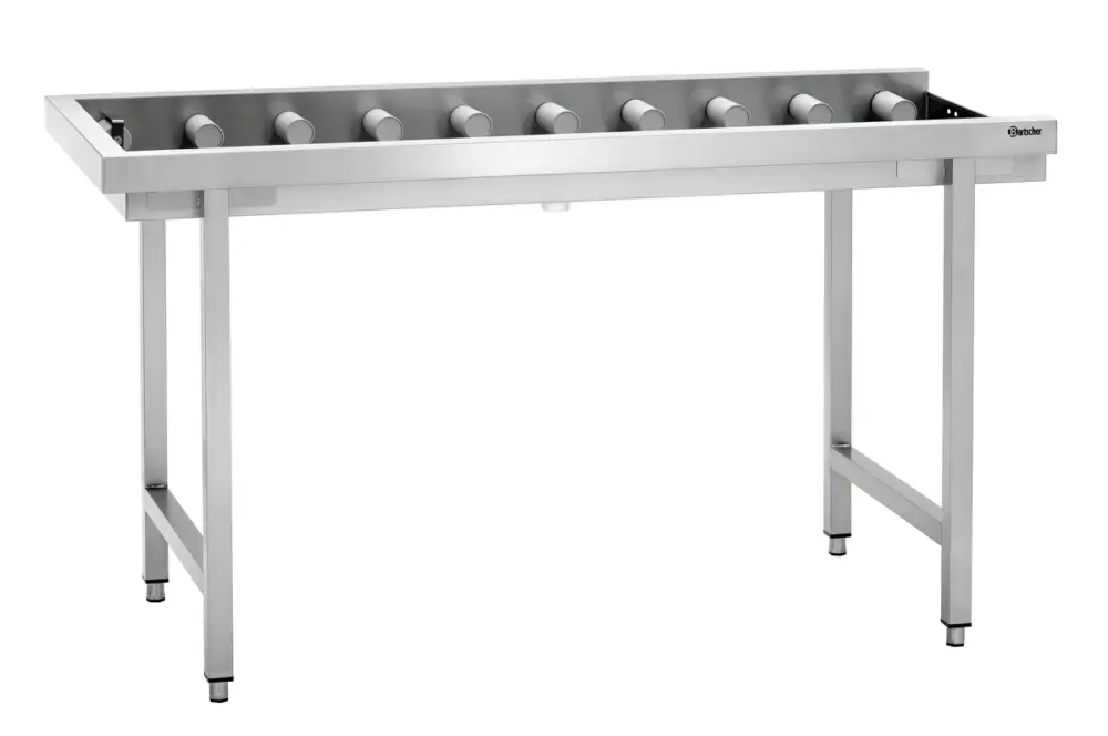 Bartscher Afvoertafel KTS5000 | 20 transportrollen | 1600x645x900mm Rechtstreeks Van De Fabrikant