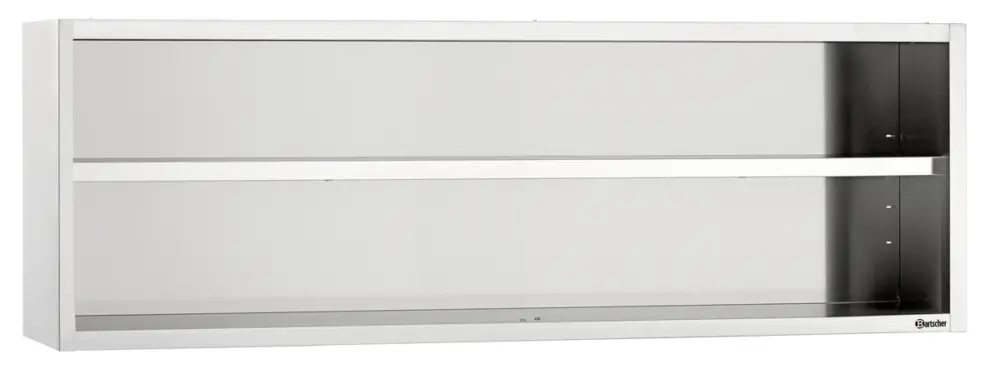 Bartscher RVS Open Wandkast | 1 Verstelbaar Tussenschap | 2000x400x660mm Gereduceerde Prijs