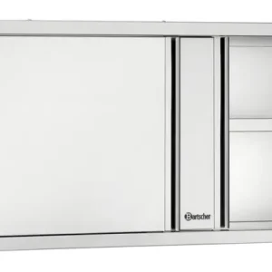 Bartscher RVS Wandkast met Schuifdeuren | Verstelbare Tussenschap | 1600x400x660mm Uitverkoop