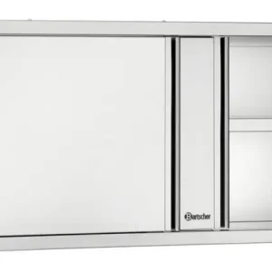Bartscher RVS Wandkast met Schuifdeuren | Verstelbare Tussenschap | 1800x400x660mm Direct Verzonden