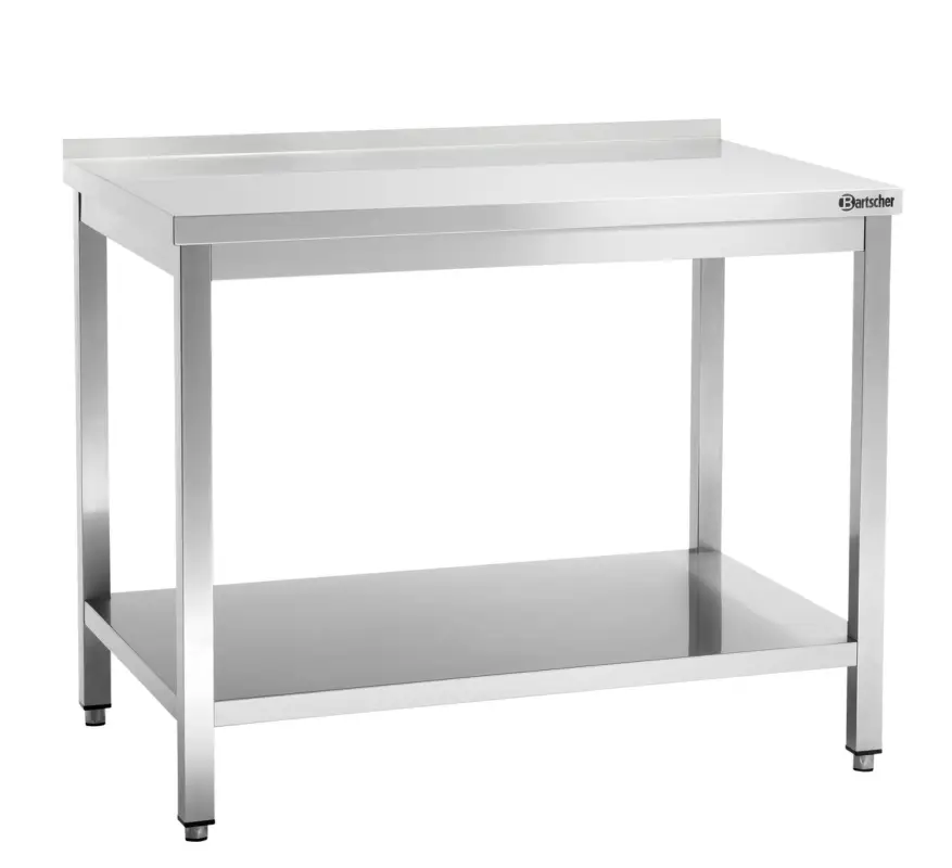 Bartscher Werktafel 700 | B1100 mm | RVS | Met Opstaande Rand & Onderblad | 1100x700x850mm Laatste Kans